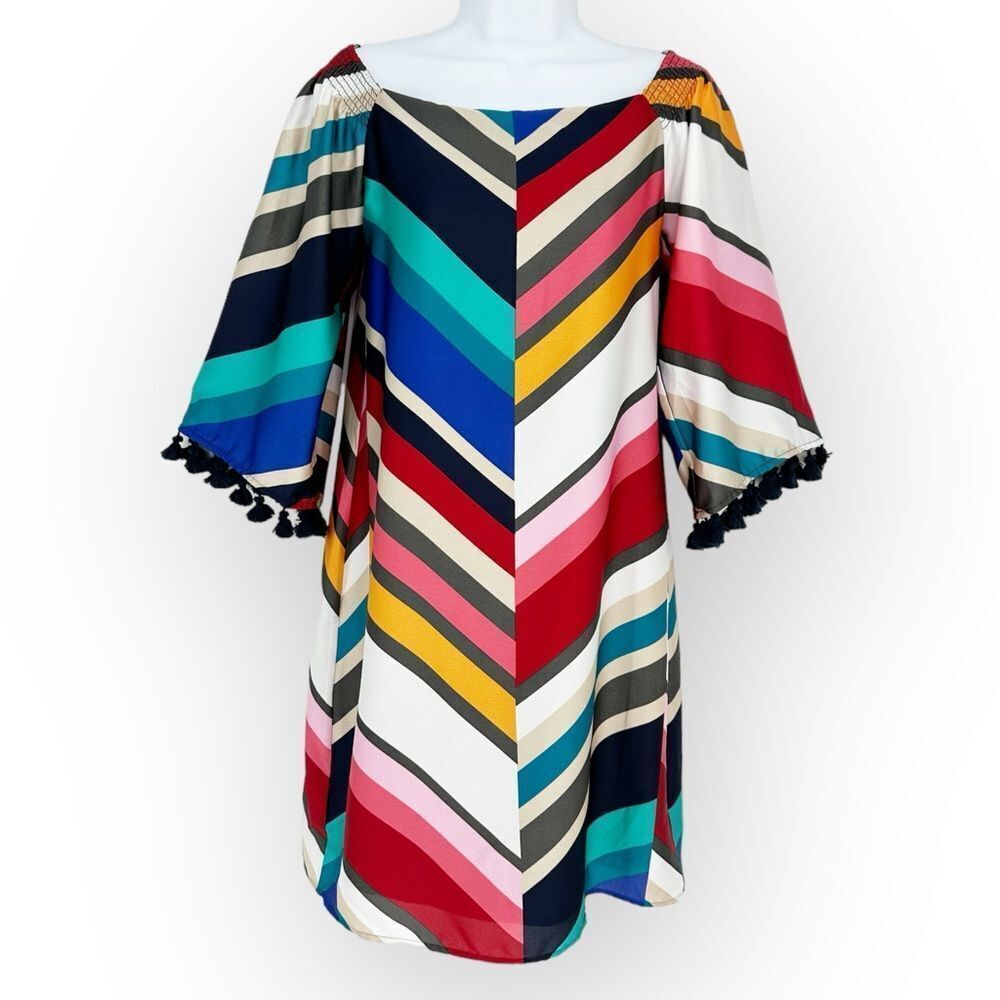 Trina Turk Amaris Dress NWT in Jet Set Chevron‎ - size XS - Picture 2 of 9